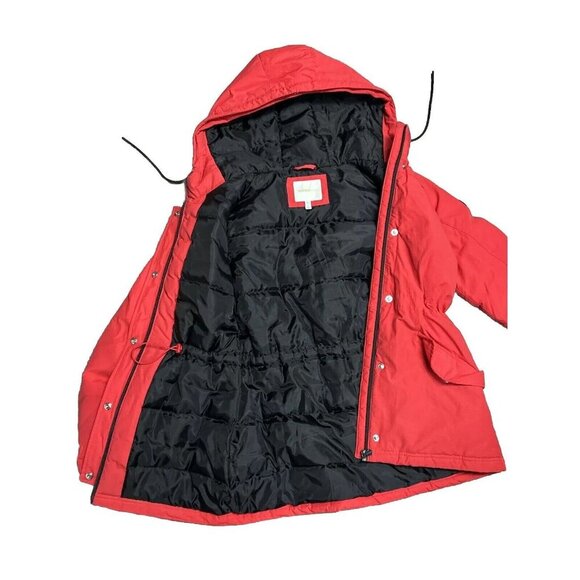 Adidas Neo Woman’s Down Parka Coat Red Small Warm Ski Jacket READ - Picture 3 of 14